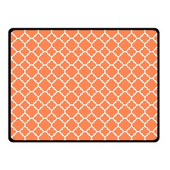Tangerine Orange Quatrefoil Pattern Fleece Blanket (small) by Zandiepants