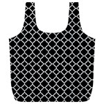 Black & White Quatrefoil Pattern Full Print Recycle Bag (XL) Front