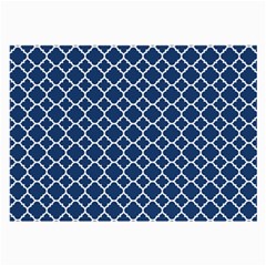 Navy Blue Quatrefoil Pattern Large Glasses Cloth (2 Sides) by Zandiepants