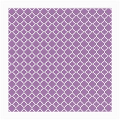 Lilac Purple Quatrefoil Pattern Medium Glasses Cloth (2 Sides) by Zandiepants