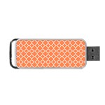 Tangerine orange quatrefoil pattern Portable USB Flash (One Side) Front