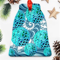 Teal Sea Forest, Abstract Underwater Ocean Bell Ornament (2 Sides) by DianeClancy