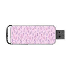 Whimsical Feather Pattern, Pink & Purple, Portable Usb Flash (one Side) by Zandiepants