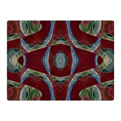 Fancy Maroon Blue Design Double Sided Flano Blanket (mini)  by BrightVibesDesign