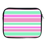 Pink Green Stripes Apple iPad 2/3/4 Zipper Cases Front