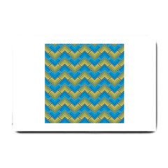 Blue And Yellow Small Doormat  by FunkyPatterns