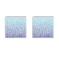Blue Ombre Feather Pattern, White, Cufflinks (square) by Zandiepants