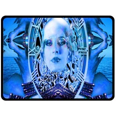 Clockwork Blue Fleece Blanket (large)  by icarusismartdesigns