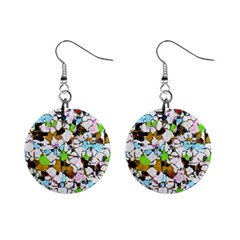 Brush Strokes On A White Background                                                   			1  Button Earrings by LalyLauraFLM