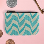 Blue waves pattern                                                         	Mini Coin Purse Front