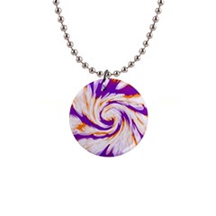 Tie Dye Purple Orange Abstract Swirl Button Necklaces by BrightVibesDesign