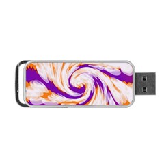 Tie Dye Purple Orange Abstract Swirl Portable Usb Flash (one Side) by BrightVibesDesign