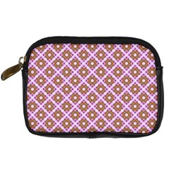 Crisscross Pastel Pink Yellow Digital Camera Cases by BrightVibesDesign