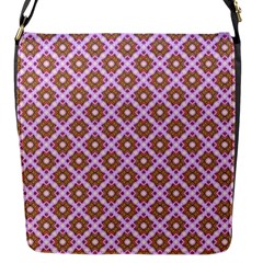 Crisscross Pastel Pink Yellow Flap Messenger Bag (s) by BrightVibesDesign