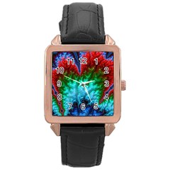Amazing Special Fractal 25b Rose Gold Leather Watch  by Fractalworld