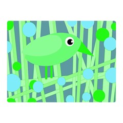 Green Bird Double Sided Flano Blanket (mini)  by Valentinaart