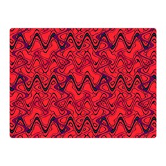 Red Wavey Squiggles Double Sided Flano Blanket (mini)  by BrightVibesDesign
