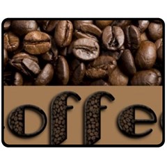Funny Coffee Beans Brown Typography Fleece Blanket (medium)  by yoursparklingshop