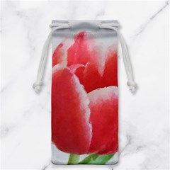 Red Tulip Watercolor Painting Jewelry Bags by picsaspassion