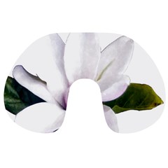 Magnolia Wit Aquarel Painting Art Travel Neck Pillows by picsaspassion