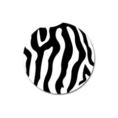 Zebra Horse Skin Pattern Black And White Magnet 3  (round) by picsaspassion