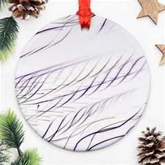 Lilac Stripes Ornament (round)  by picsaspassion