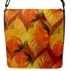 Fall Colors Leaves Pattern Flap Messenger Bag (s) by DanaeStudio