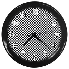 Sports Racing Chess Squares Black White Wall Clocks (black) by EDDArt