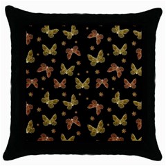 Insects Motif Pattern Throw Pillow Case (black) by dflcprints