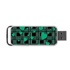 Green Love Portable Usb Flash (one Side) by Valentinaart