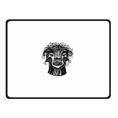 Fantasy Monster Head Drawing Double Sided Fleece Blanket (small)  by dflcprints