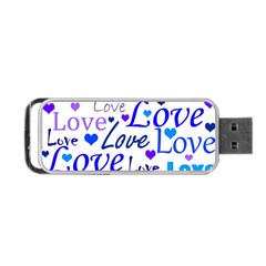 Blue And Purple Love Pattern Portable Usb Flash (one Side) by Valentinaart