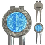 Light Circles, dark and light blue color 3-in-1 Golf Divots Front