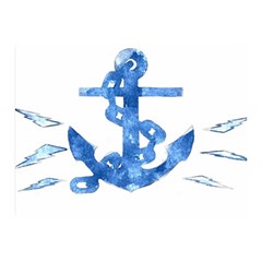 Anchor Aquarel Painting Art, Soft Blue Double Sided Flano Blanket (mini)  by picsaspassion