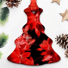 Red Flower  Christmas Tree Ornament (2 Sides) by Brittlevirginclothing