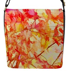 Monotype Art Pattern Leaves Colored Autumn Flap Messenger Bag (s) by Amaryn4rt