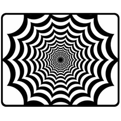 Spider Web Hypnotic Double Sided Fleece Blanket (medium)  by Amaryn4rt