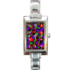 Plums And Peaches Rectangle Italian Charm Watch by Valentinaart