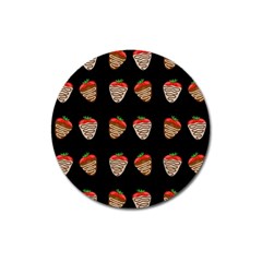 Chocolate Strawberies Magnet 3  (round) by Valentinaart