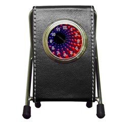 Fractal Mathematics Abstract Pen Holder Desk Clocks by Amaryn4rt