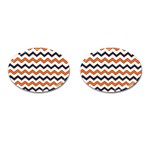 Chevron Party Pattern Stripes Cufflinks (Oval) Front(Pair)