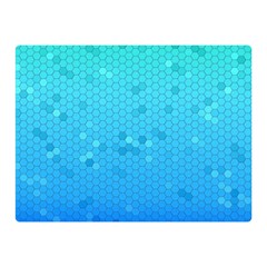Blue Seamless Black Hexagon Pattern Double Sided Flano Blanket (mini)  by Amaryn4rt