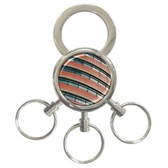 Architecture Building Glass Pattern 3-ring Key Chains by Amaryn4rt