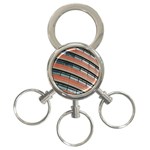 Architecture Building Glass Pattern 3-Ring Key Chains Front