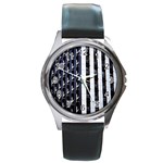 Architecture Building Pattern Round Metal Watch Front