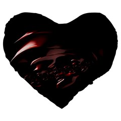 Fractal Mathematics Abstract Large 19  Premium Heart Shape Cushions by Nexatart