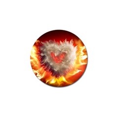 Arts Fire Valentines Day Heart Love Flames Heart Golf Ball Marker (4 Pack) by Nexatart