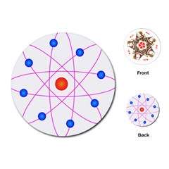 Atom Model Vector Clipart Playing Cards (round)  by Nexatart