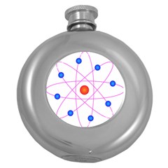 Atom Model Vector Clipart Round Hip Flask (5 Oz) by Nexatart