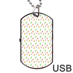 Fruit Pattern Vector Background Dog Tag Usb Flash (one Side) by Nexatart